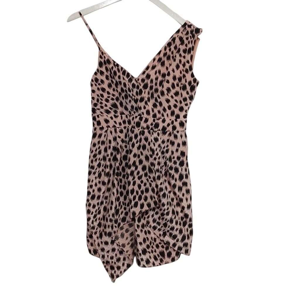 BCBGeneration Dress Womens Size‎ 2 One Shoulder Animal Print Mini Dress Party